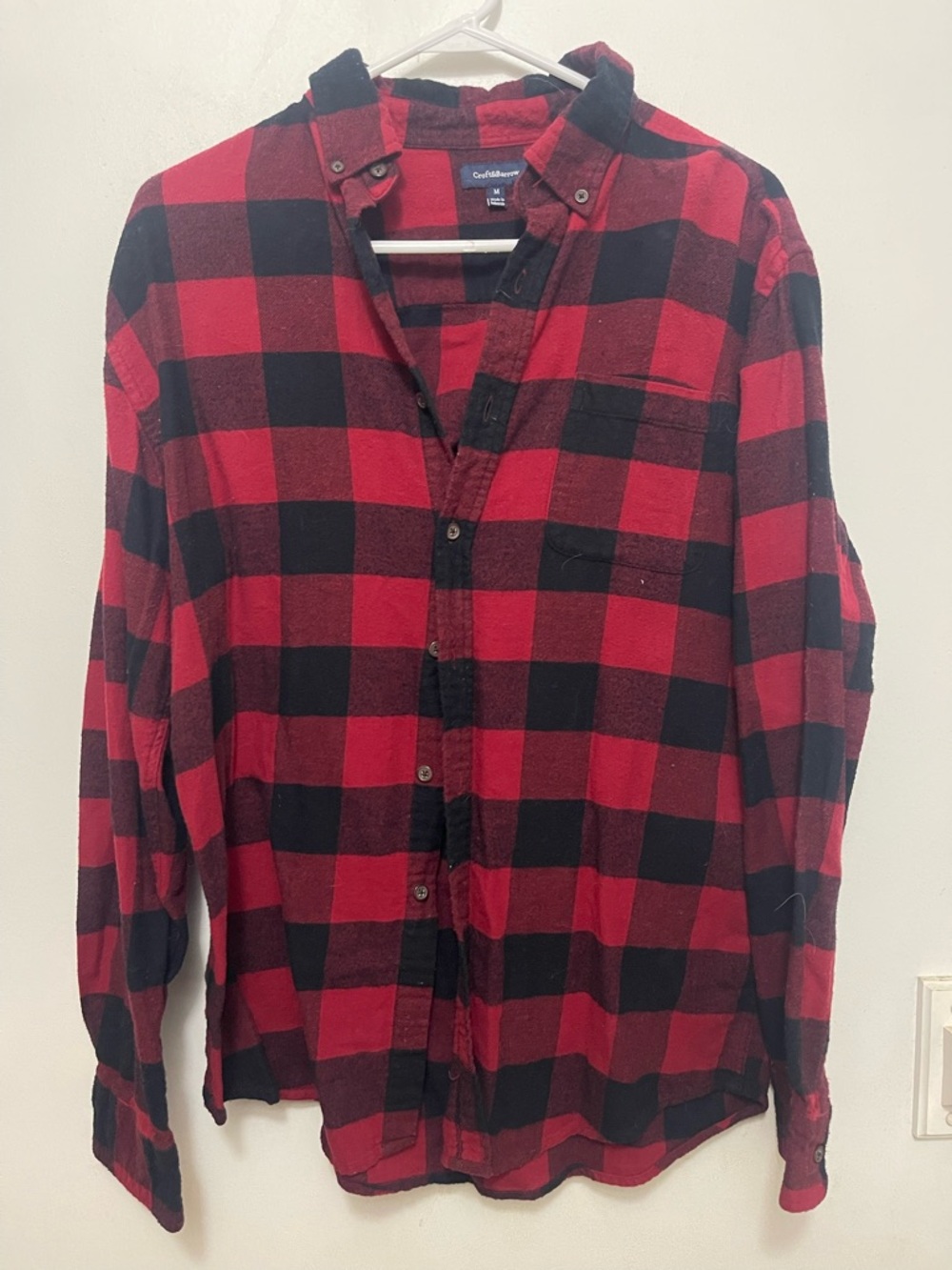 croft & barrow Red and Black Buffalo Check Button-Down Shirt